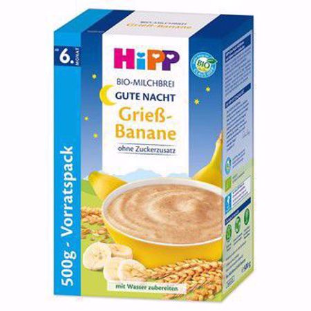 Picture of HiPP Bio-Milchbrei Gute-Nacht grieß Banane 500g (德國喜寶有機晚安睡眠香蕉粗粒小麥米粉500g)